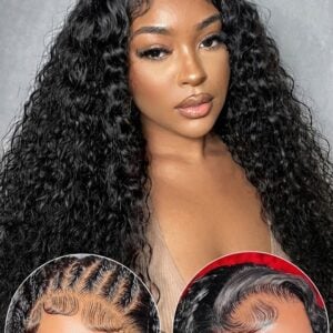 Zlike Water Wave Wig Transparent Lace Wig 100% Human Hair Wigs Natural Hairline
