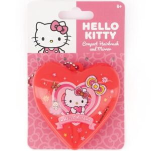 Hello Kitty Travel Foldable Hair Brush And Mirror, Red Red size One Size