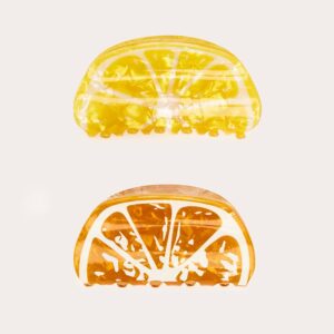PrettyLittleThing Women's Orange and Lemon Hair Claw Clips One Size
