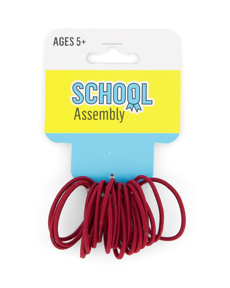 School Assembly School Wire Free Hair Ties 20 Pack, Maroon Maroon size One Size