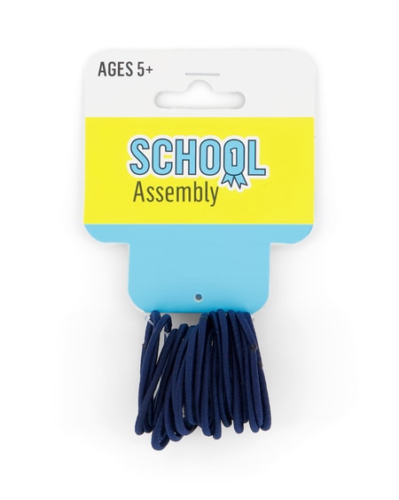School Assembly School Wire Free Hair Ties 20 Pack, Blue Blue size One Size