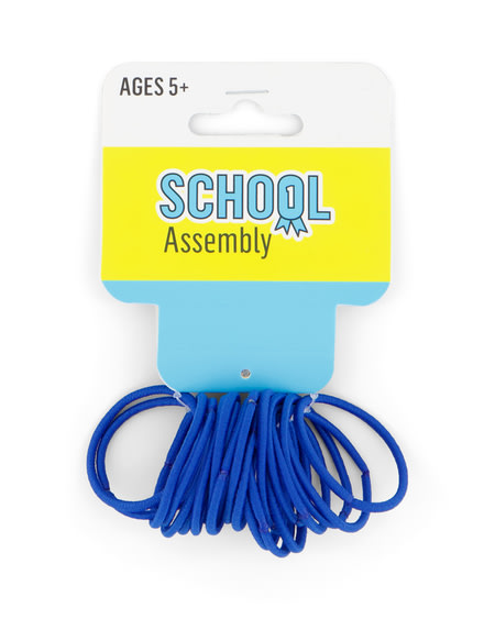 School Assembly School Wire Free Hair Ties 20 Pack, Blue Blue size One Size
