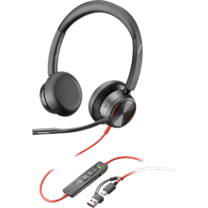 Poly Blackwire 8225 Stereo USB-C Headset +USB-C/A Adapter