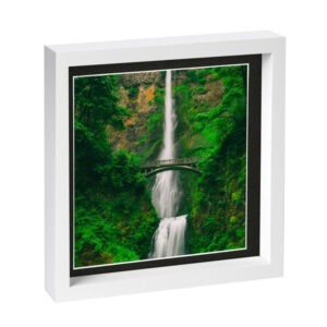Nicola Spring 10" x 10" White 3D Box Photo Frame with 8" x 8" Mount & White Spacer-Black Mount