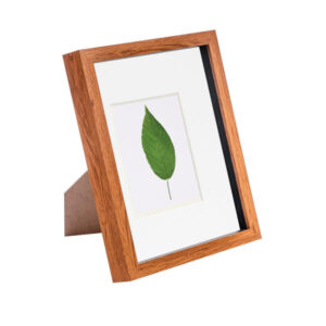 Nicola Spring 8" x 10" Dark Wood 3D Box Photo Frame with 4" x 6" Mount-White Mount